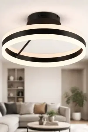 Ultime Pezzi Plafoniera rotonda circolare nera moderna led dimmerabile 2300k 3000k 4000k