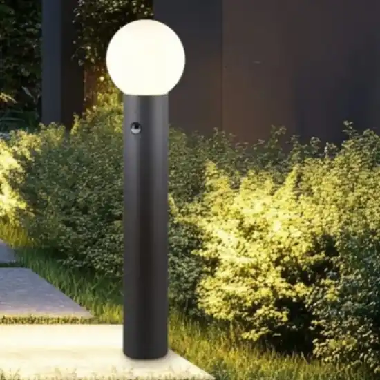 Lampione da giardino con sensore di movimento crepuscolare antracite Solo Oggi