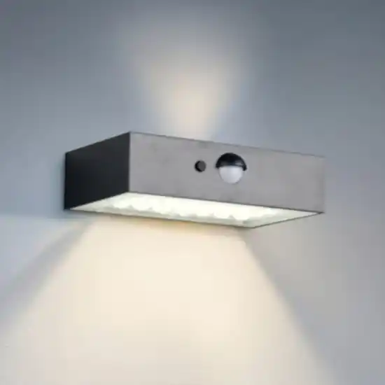 Applique nero da esterno solare sensore di movimento crepuscolare led 4000k Consegna Rapida