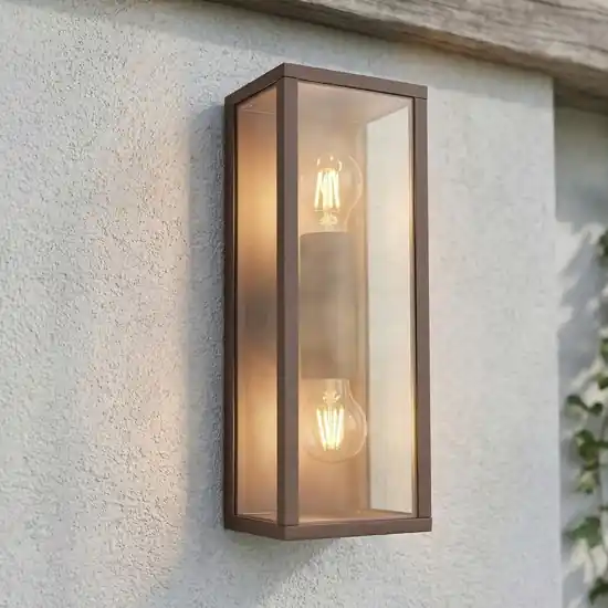 Applique da esterno ruggine ip44 diffusore in vetro Offerta