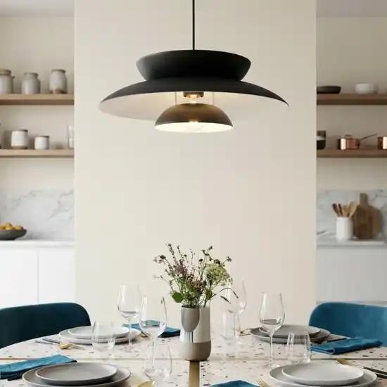 Lampadario per cucina di metallo nero design moderno Nuovo Arrivo