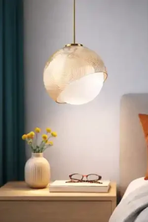Lampada a sospensione per comodino letto vetro ottone ideal lux bloom sp1 d22 Promo Stagionale