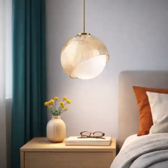 Lampada a sospensione per comodino letto vetro ottone ideal lux bloom sp1 d22 Promo Stagionale