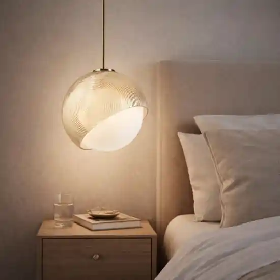 Bloom sp1 d17 ideal lux lampada a sospensione comodino camera da letto ottone Più Venduto