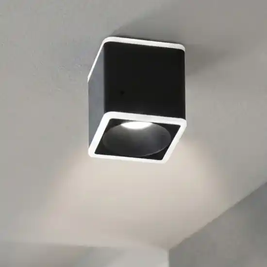 Faretto sporgente nero led 13w 3000k da soffitto fabas luce coiba Pagamento Sicuro