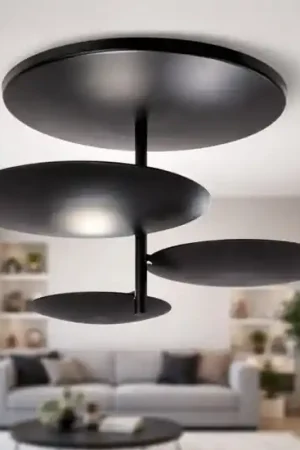 Ultima Occasione Plafoniera moderna nera per soggiorno fabas luce simplon