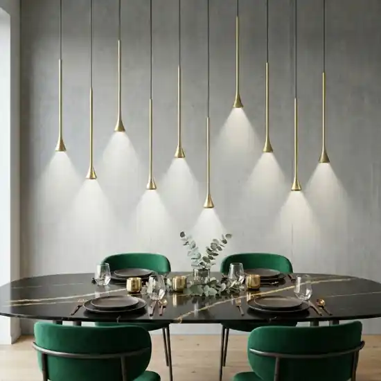 Occasione Imperdibile Lampadario nero con lampade a sospensione ottone fabas luce susa