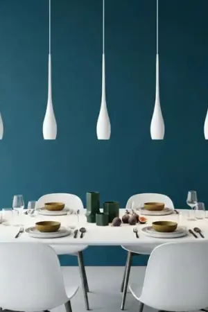 A Buon Prezzo Lampadario coco bianco fabas luce per tavolo da pranzo led 35w 3000k