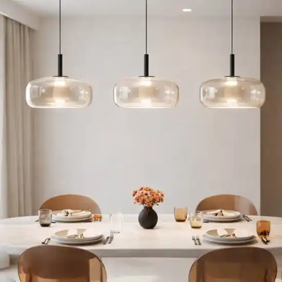 Super Prezzo Lampadario 3 luci a sospensione sfere vetro cognac fabas devero