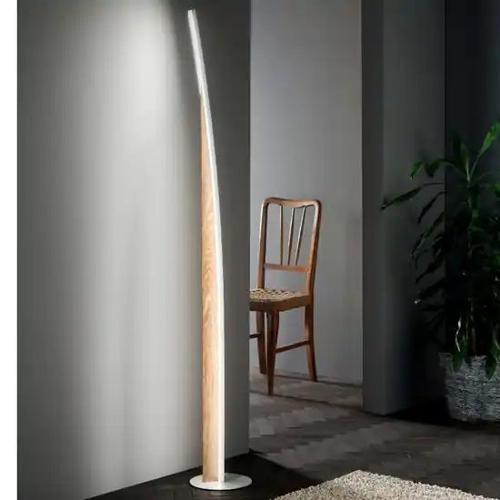 Piantana in legno design moderna led 35w 3000k fabas luce cordoba Sconto