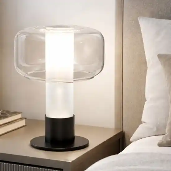 Compra Online Abat-jour da comodino in vetro trasparente moderna fabas luce flick