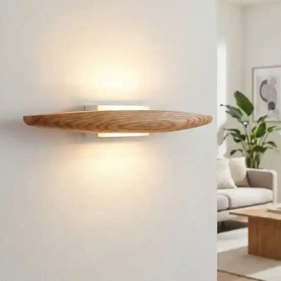 Applique di legno quercia moderna led 17w 3000k fabas luce ribot Subito Disponibile