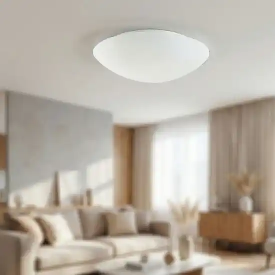 A Buon Prezzo Plafoniera di vetro 30cm bianca in vetro fabas luce pandora e27