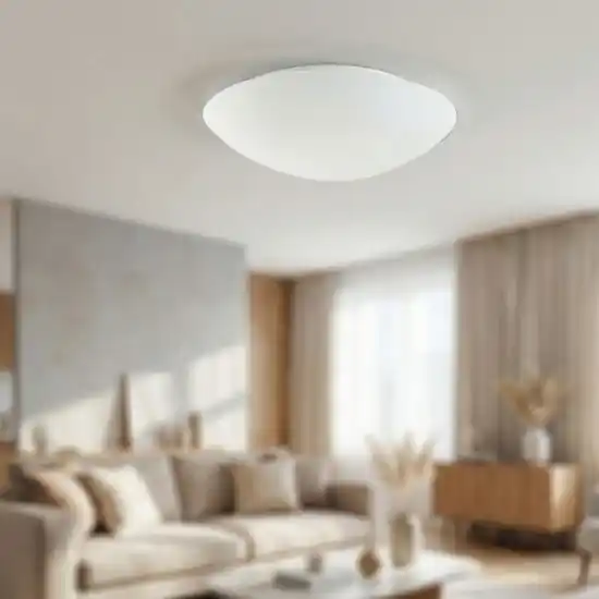 Occasione Imperdibile Plafoniera di vetro 25cm bianca rotonda fabas luce pandora e27