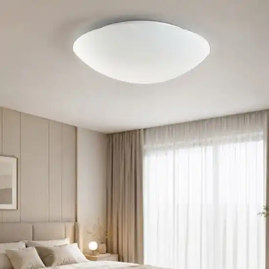 Plafoniera per camera da letto rotonda fabas luce 36cm pandora e27 vetro bianco Consegna Rapida