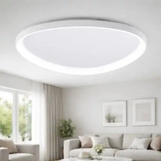 Quantità Limitata Plafoniera bianca 80cm quirk fabas luce moderne led 75w 2700 3200k 4000k
