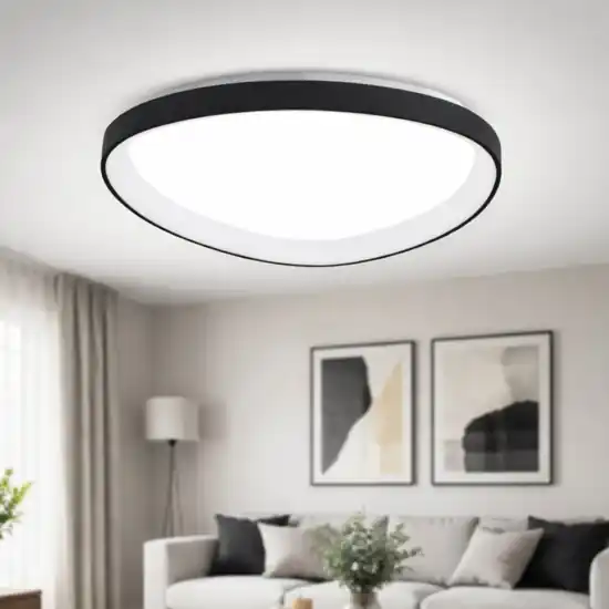 Plafoniera quirk nera 60cm led 2700k 3200k 4000k moderna Spedizione Espresso