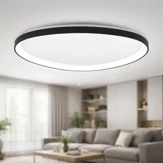 Popolare Plafoniera quirk nera 80cm fabas luce moderna led 75w 2700k 3200k 4000k