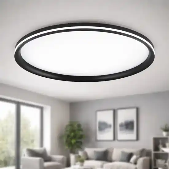 Non Perdere Plafoniera nera isy fabas luce led 64w 2700k 3200k 4000k per soggiorno