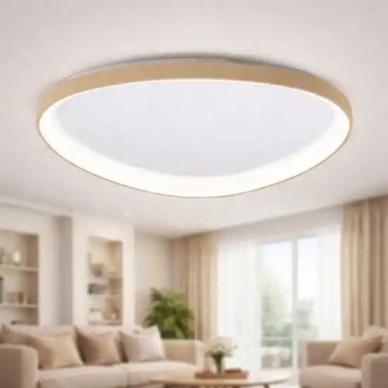 Prezzo Conveniente Plafoniera quirk ottone satinato 80cm moderna led 2700k 3200k 4000k