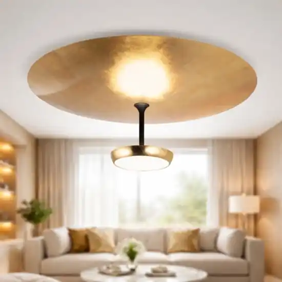 Compra Adesso Plafoniera led nero oro moderna yuko fabas luce per soggiorno