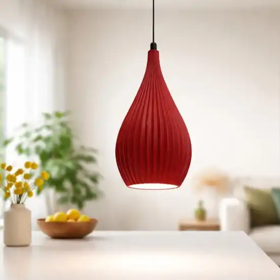 Popolare Lampada a sospensione bordeaux fabas luce lisa plastica vegetale