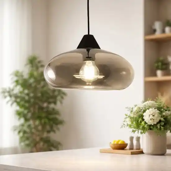 Spedizione Espresso Lampada a sospensione in vetro soffiato fume moderna fabas luce elea