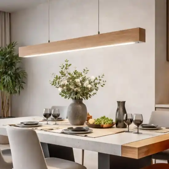 Lampadario a sospensione badia in legno per tavolo fabas luce Occasione