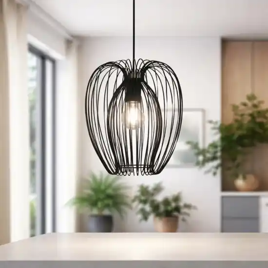 Lampada a sospensione nero design fabas luce camp Spedito Oggi