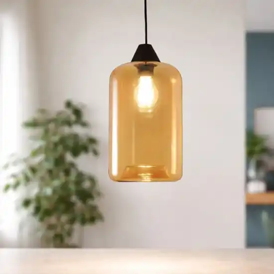 Lampada a sospensione cilindro di vetro ambra fabas luce silo Nuovo Arrivo