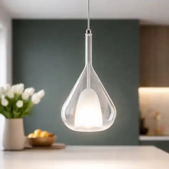Professionale Lampada a sospensione di vetro trasparente fabas luce lila