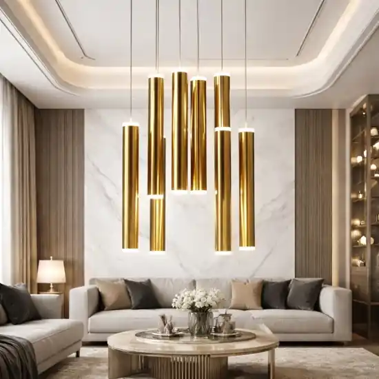 Prezzo Ridotto Lampadario pendenti cilindri oro a sospensione fabas luce prado