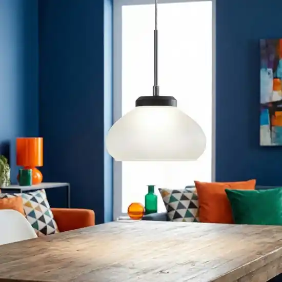 Nuovo Arrivo Lampada a sospensione vetro bianco fabas luce arabella
