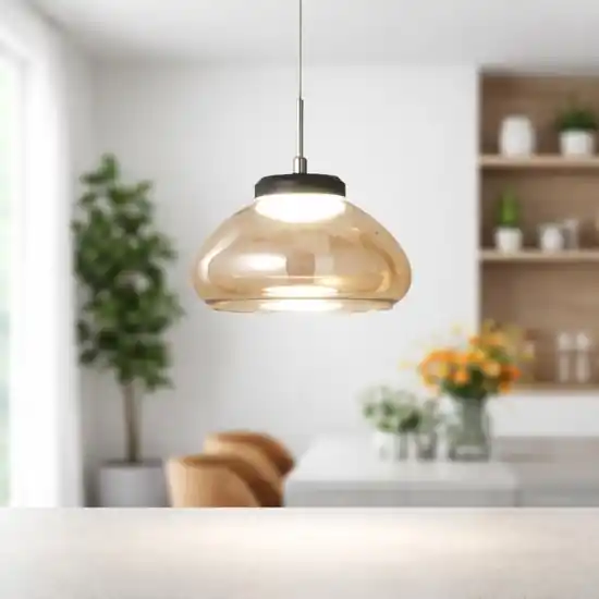 Lampada a sospensione vetro ambra fabas luce arabella Prezzo Basso