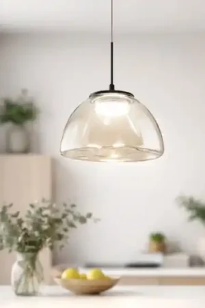 Affare Lampada a sospensione led vetro cognac per isola fabas luce lucille