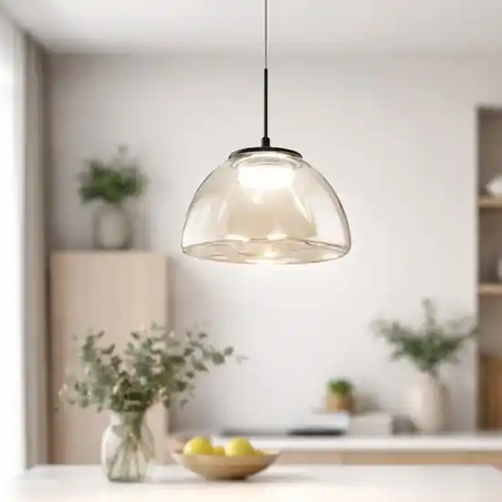 Affare Lampada a sospensione led vetro cognac per isola fabas luce lucille