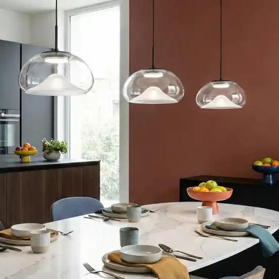 Fabas luce brena lampadario a 3 sospensioni in vetro per cucina Professionale