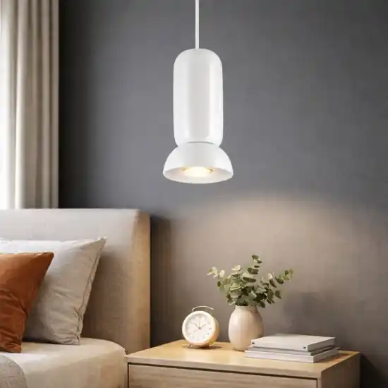Lampada a sospensione di ceramica bianca lucida moderna per comodini Popolare