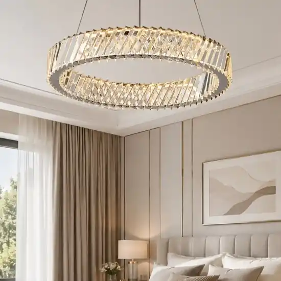 Di Tendenza Lampadario camera matrimoniale cerchio anello di cristallo contemporaneo