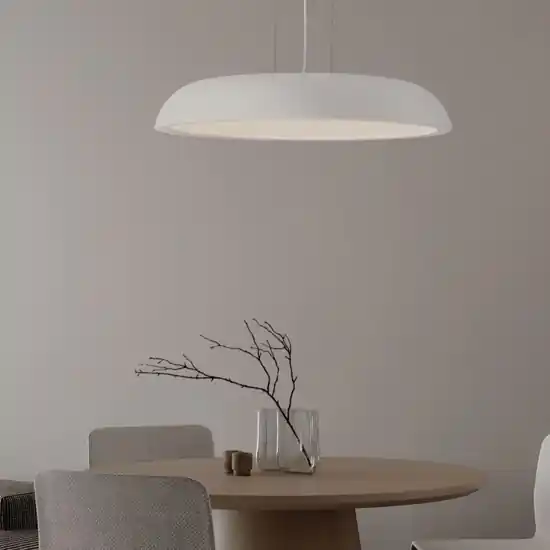 Lampadario a sospensione disco bianco rotondo led 44w 3000k per cucina Più Venduto