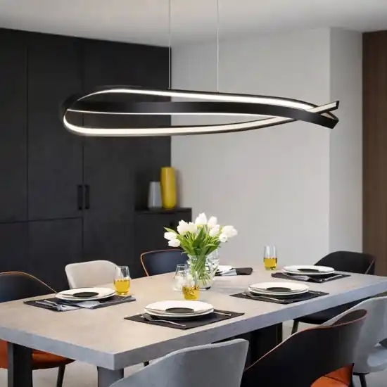 Lampadario design intreccio nero per tavolo soggiorno moderno Compra Adesso