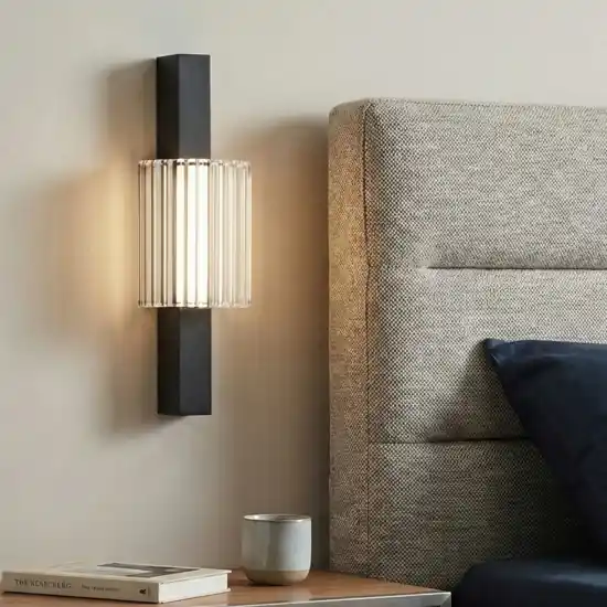 Ultima Occasione Applique nero in vetro da comodino per camera da letto