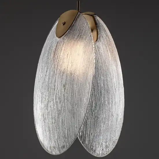 Lampada a sospensione l30cm conchiglia di vetro per camera da letto Novità