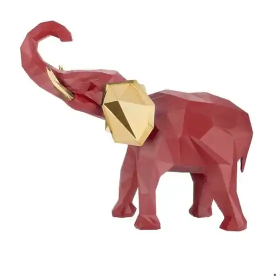 Offerta Limitata Soprammobile elefante rosso oro 32x27cm design moderno bongelli preziosi