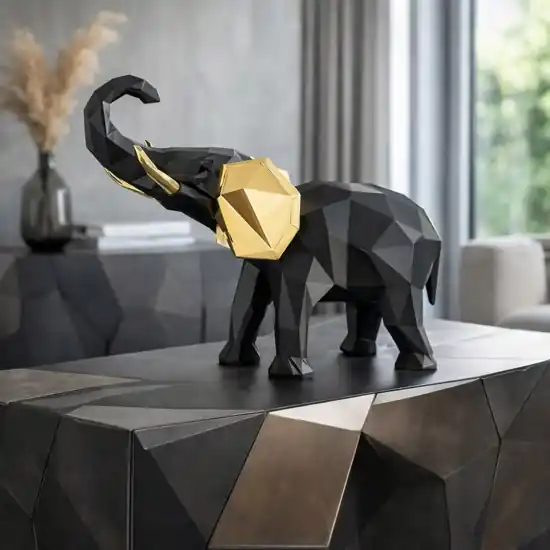 Affare Soprammobile scultura elefante 32x27cm nero oro bongelli preziosi