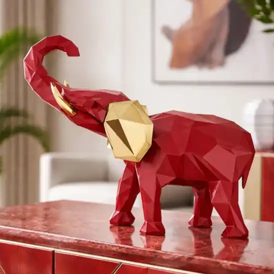 Soprammobile elefante rosso oro 17x14cm design bongelli preziosi Sconto