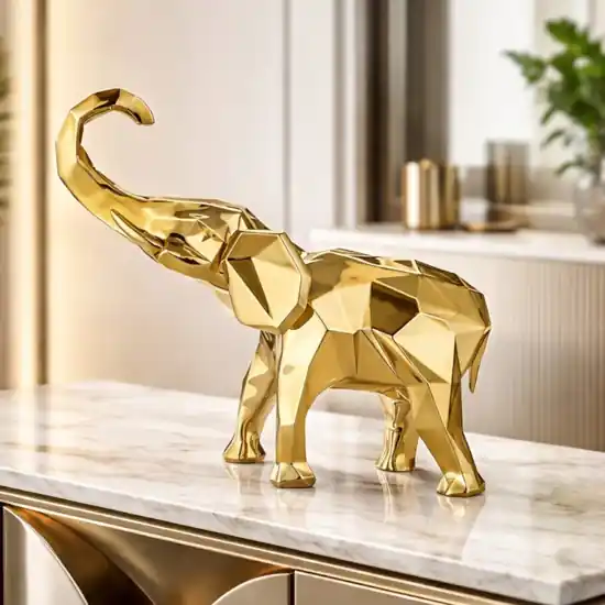 Reso Gratuito Elefante oro 17x14cm soprammobile design moderno bongelli preziosi