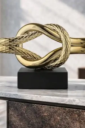 A Buon Prezzo Soprammobile nodo nero oro 28x18cm moderno bongelli preziosi
