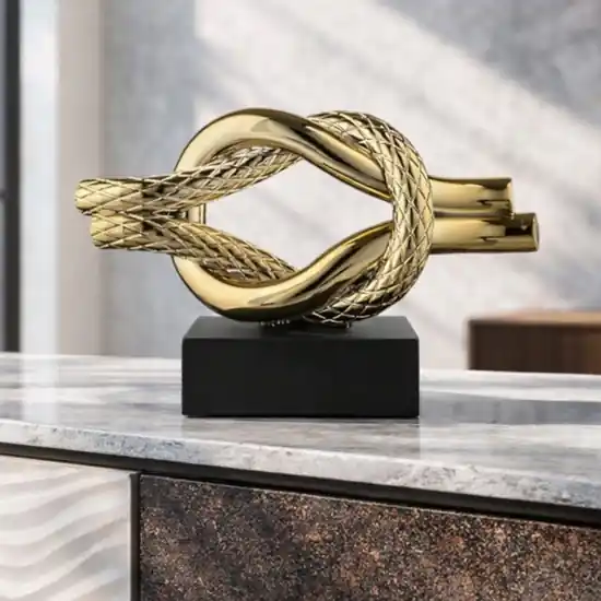 A Buon Prezzo Soprammobile nodo nero oro 28x18cm moderno bongelli preziosi