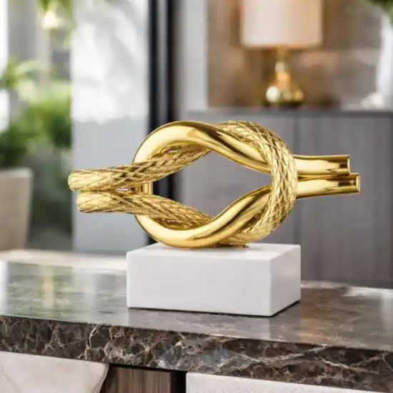 Offerta Soprammobile design moderno nodo bianco oro 28x18cm bongelli preziosi